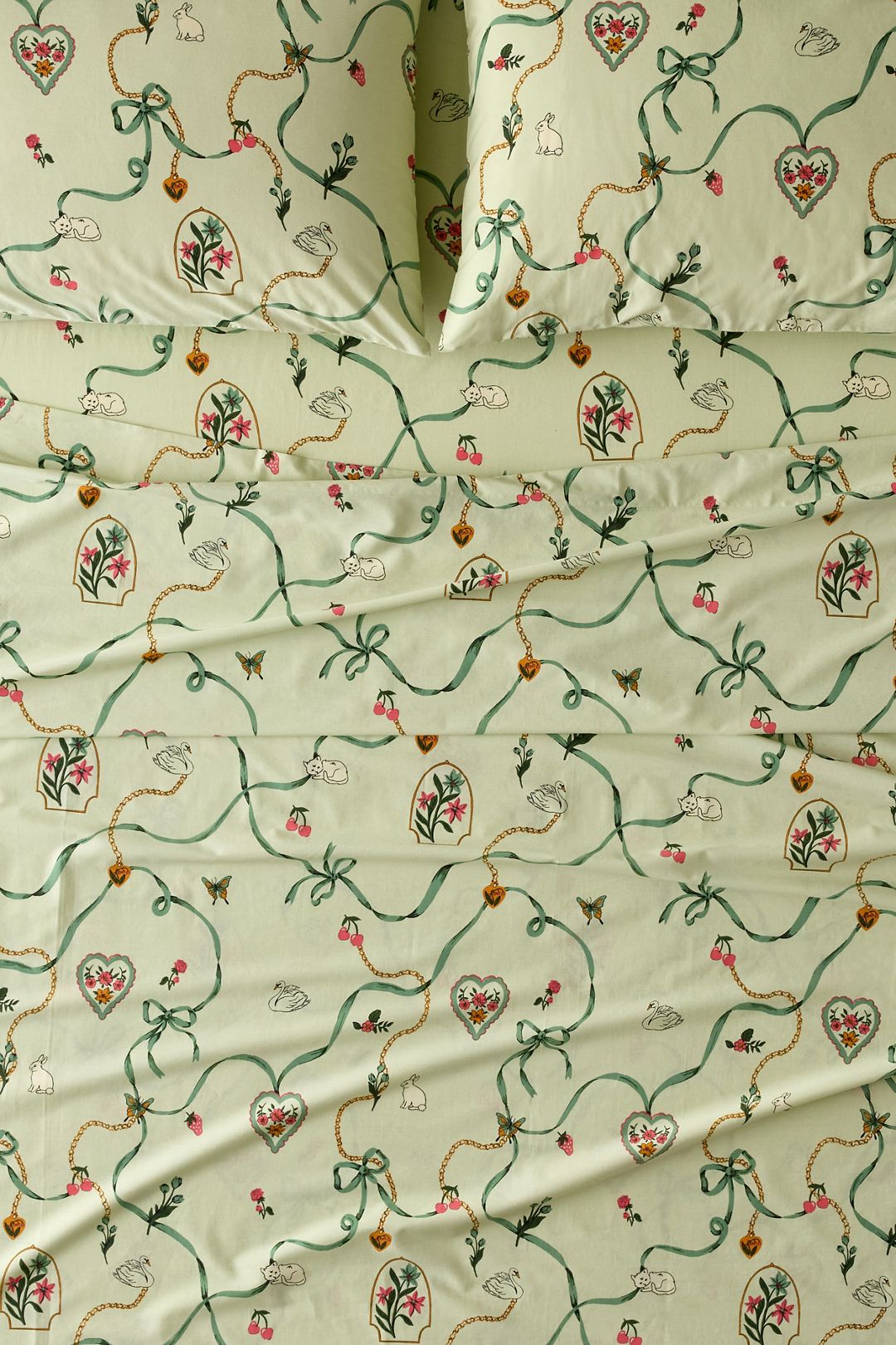 Mariya Icon Pattern Sheet Set - Green, Regular, QUEEN