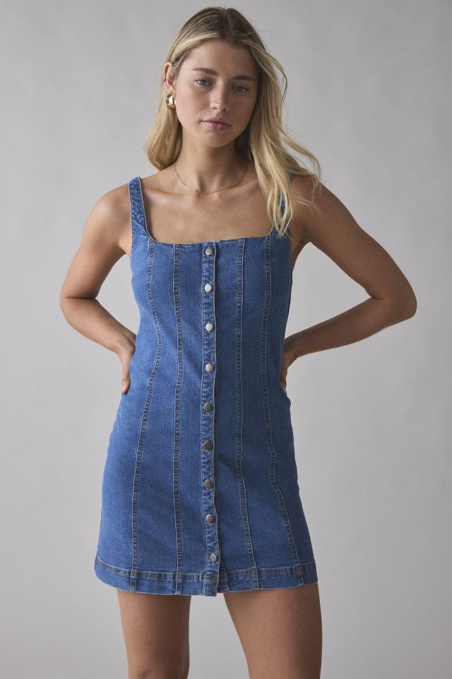 BDG Isla Denim Button-Front Shift Mini Dress #3
