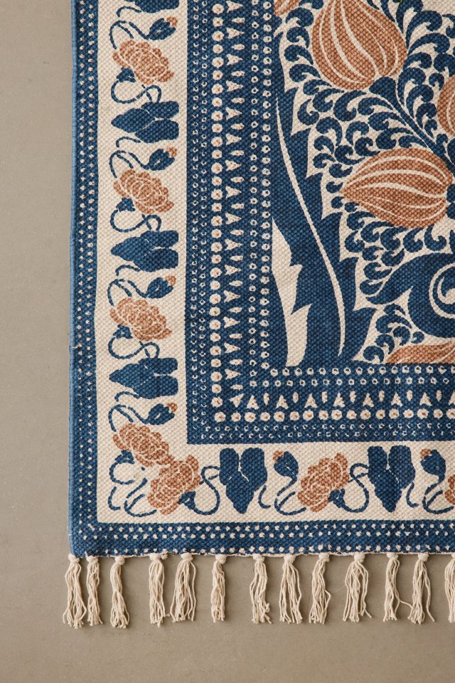 Art Deco Tulip Floral Printed Rug #4