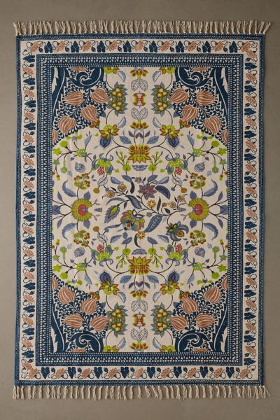 Art Deco Tulip Floral Printed Rug