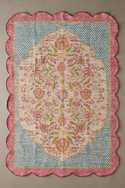 In Bloom Floral Scallop Printed Rug