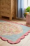 In Bloom Floral Scallop Printed Rug