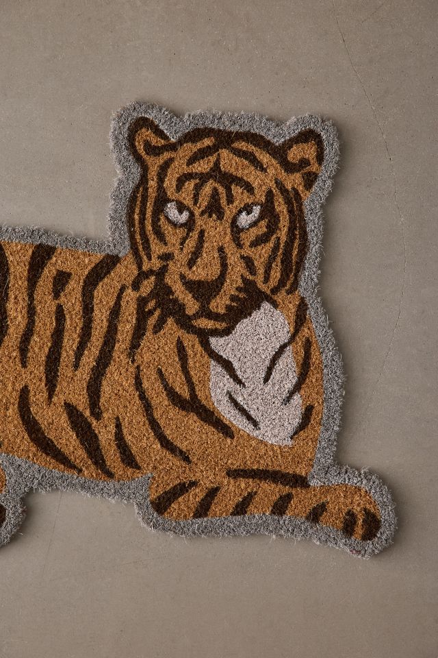 Tiger Shaped Textural Coir Doormat #2