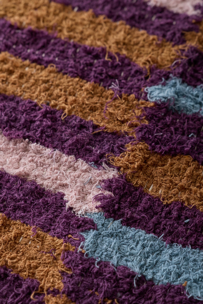 Irregular Checkerboard Shaggy Tassel Rug