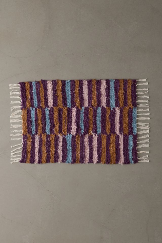 Irregular Checkerboard Shaggy Tassel Rug #3