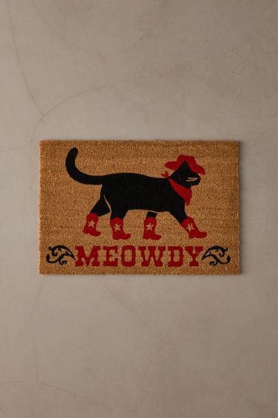 Meowdy Western Cat Textural Coir Doormat