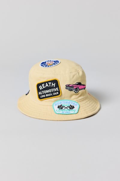 AMERICAN NEEDLE CADILLAC PATCH BUCKET HAT IN NEUTRAL, MEN'S AT URBAN OUTFITTERS 