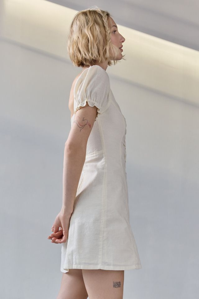 Kimchi Blue Nina Button-Down Milkmaid Mini Dress