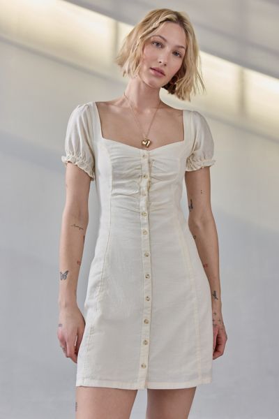 Kimchi Blue Nina Button-Down Milkmaid Mini Dress