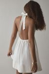 BDG Iris Smocked Plunging V-Neckline Halter Mini Dress