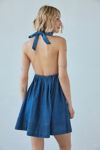 BDG Iris Smocked Plunging V-Neckline Halter Mini Dress