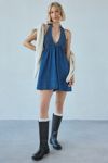 BDG Iris Smocked Plunging V-Neckline Halter Mini Dress