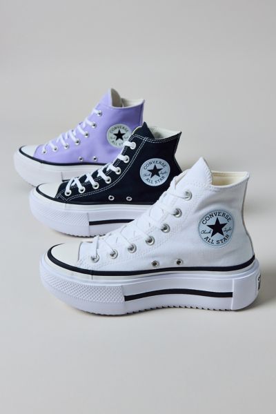 Urban Outfitters Converse Women's Chuck Taylor All Star Lift Double Stack Sneaker In White/black/white, Women's At Ur In White/black/white