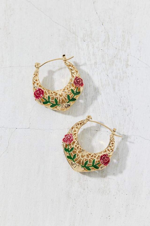 Belladonna Statement Rose Hoop Earring #1