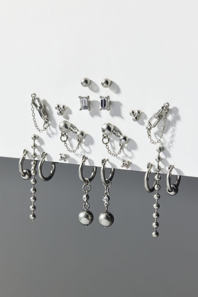 Ball Bead Post & Hoop Earring Set #1