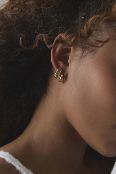 Urban Outfitters Chunky Square Mini Hoop Earring Set In Gold, Women's At  In Gold