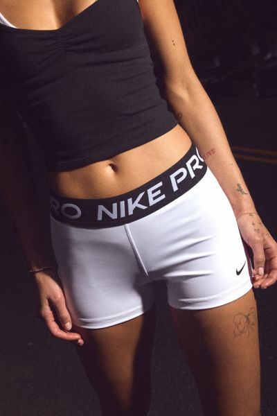 Nike Pro 365 3" Short In White/black/(black), Women's At Urban Outfitters