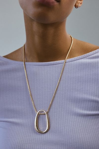 Urban Outfitters Suki Oblong Pendant Chain Necklace In Gold, Women's At  In Gold