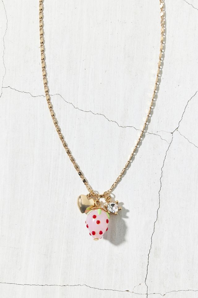 Strawberry & Heart Charm Necklace #2