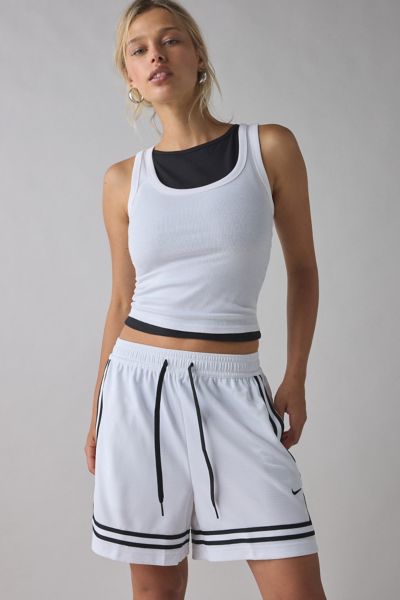 Nike Dri-fit Crossover 5" Basketball Short In White, Women's At Urban Outfitters In White