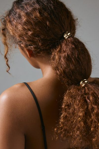 Mini Polished Metal Cuff Ponytail Holder