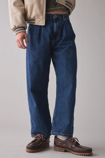 BDG PLEATED STRAIGHT FIT DENIM JEAN IN CURRENT, MEN'S AT URBAN OUTFITTERS 