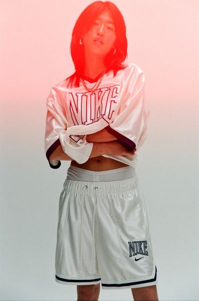 Nike Sportswear Street 6" Satin Graphic Short In Sail/armoury Navy/armoury Navy, Women's At Urban Outfitt