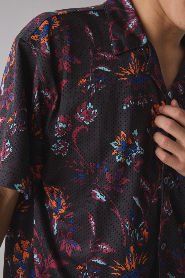 Puma Floral Allover Print Mesh Short Sleeve Shirt #3