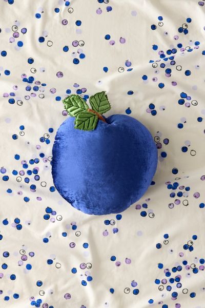 Urban Outfitters Fruit Shaped Velvet Throw Pillow In Blueberry At