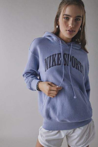 Nike Sportswear Phoenix French Terry Fleece Hoodie Sweatshirt In Dusty Amethyst, Women's At Urban Outfitt In Blue