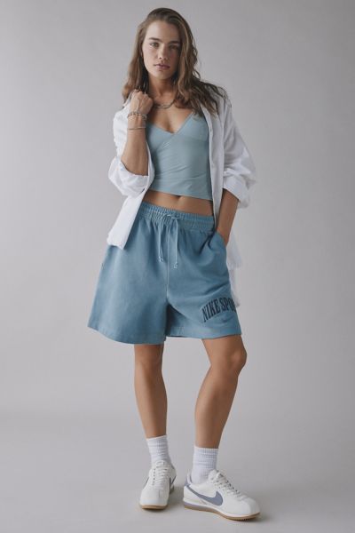 Nike Sportswear Phoenix Fleece High-rise French Terry Short In Smokey Blue, Women's At Urban Outfitters