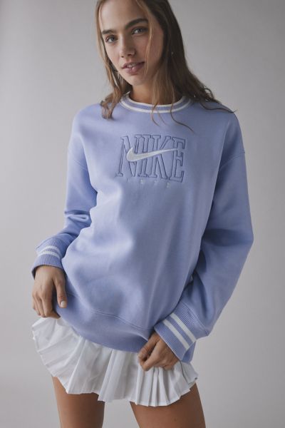 Nike Sportswear Phoenix Fleece Graphic Oversized Crew Neck Pullover Top In Lilac Ice, Women's At Urban Ou