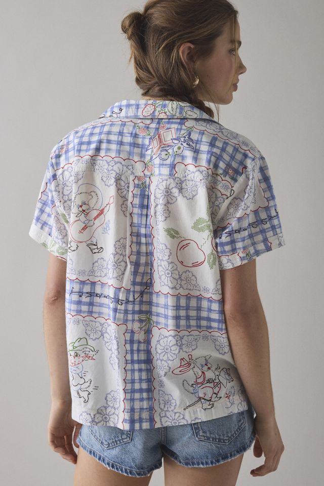 BDG Asher Printed Souvenir Short Sleeve Button-Down Shirt #3