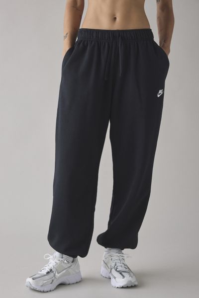 Nike Sportswear Club Fleece Mid-rise Oversized Sweatpant In Black, Women's At Urban Outfitters