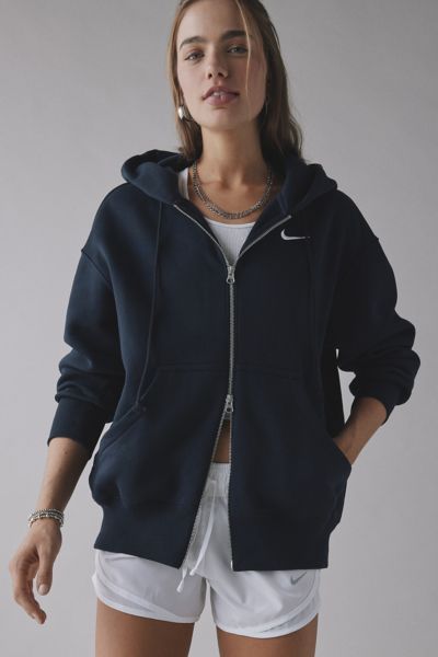 Nike Sportswear Phoenix Fleece Full-zip Oversized Hoodie Sweatshirt In Black, Women's At Urban Outfitters
