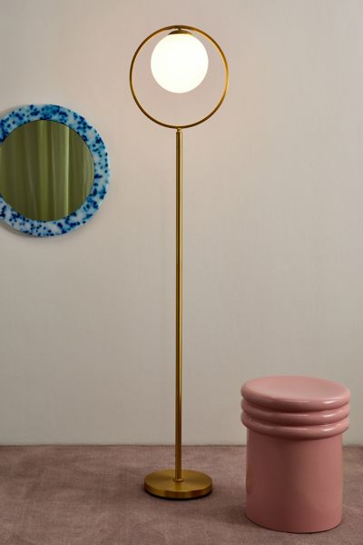 Urban Outfitters Brass Globe Floor Lamp In Gold At