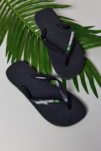 Havaianas Brazil Logo Infradito Uomo | Marine Blue | Taglia 11-12 | Tacco Piatto E Slip On