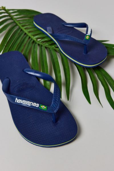 Havaianas Brazil Logo Flip Flop In Navy