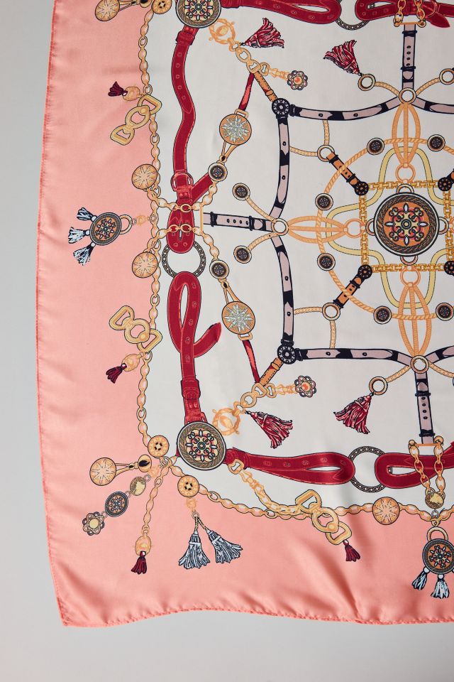 Tassel Printed Silky Scarf #1
