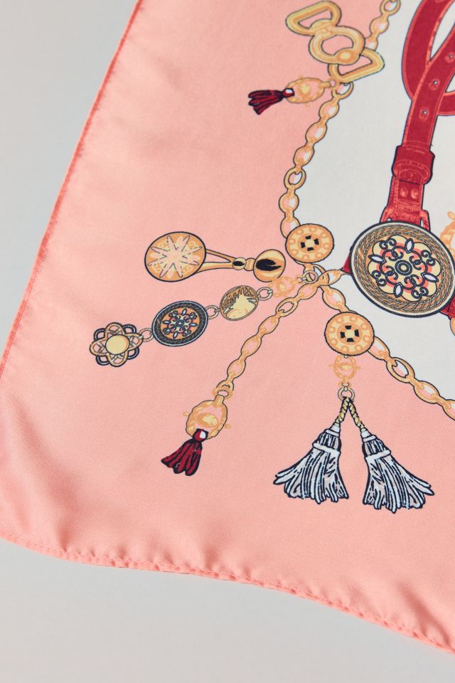 Tassel Printed Silky Scarf #2