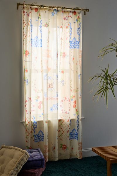Urban Outfitters Irene Hanky Patterned Window Panel In White At