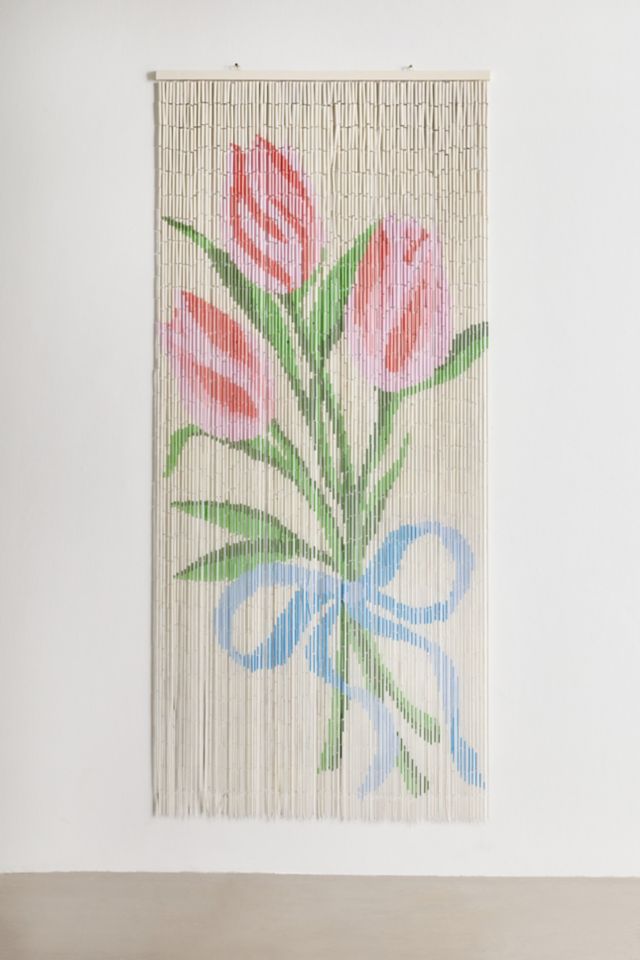 Tulip Bow Bouquet Bamboo Beaded Curtain