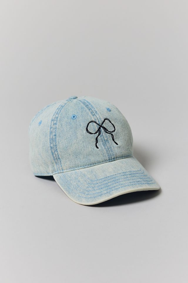 Casquette de Baseball en Denim avec Nœud Brodé #1