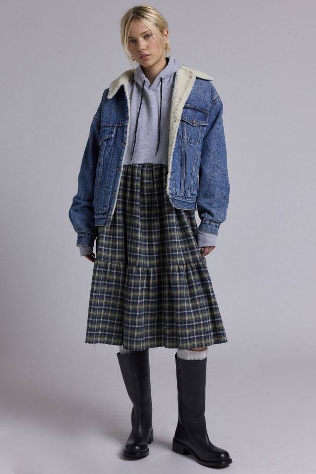 ReMADE By UO Flannel Hoodie Dress #1