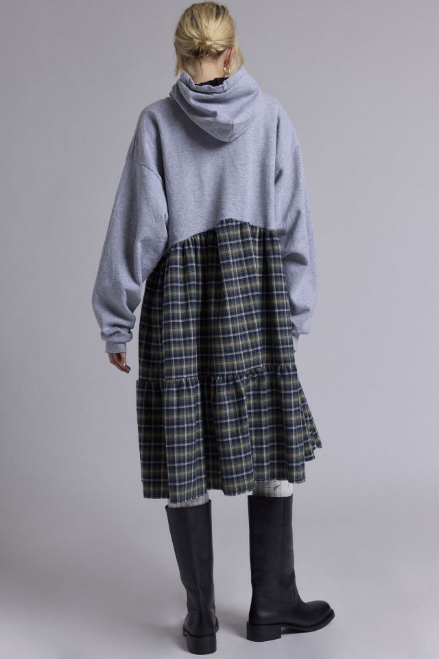 ReMADE By UO Flannel Hoodie Dress #3