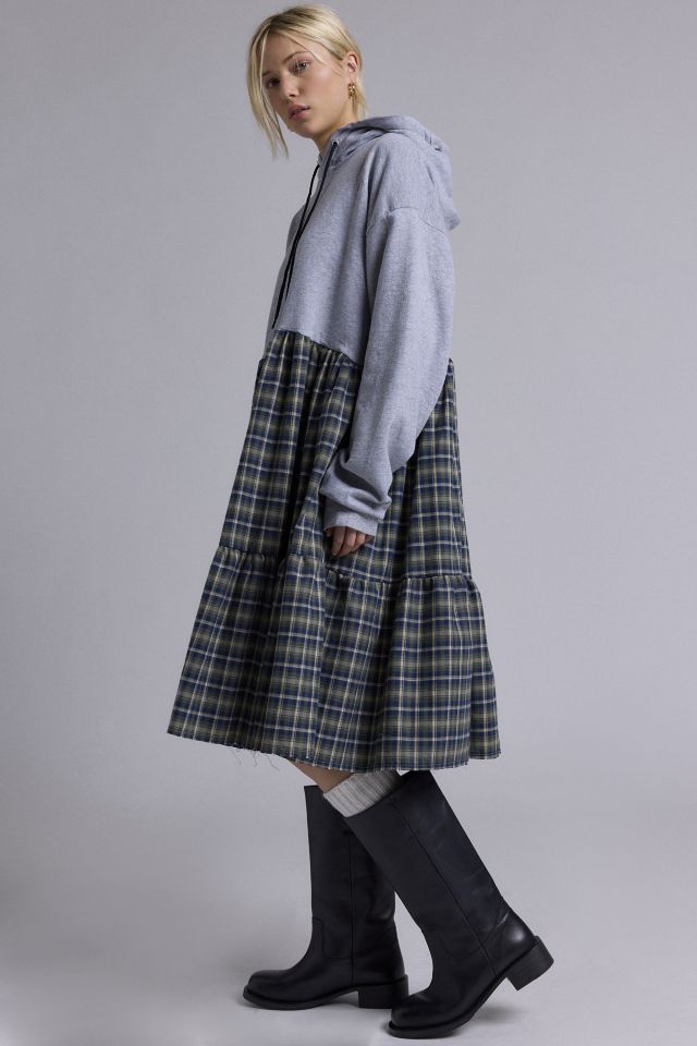 ReMADE By UO Flannel Hoodie Dress #4