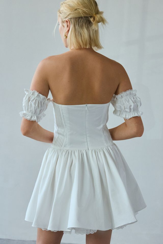Glamorous Drop-Waist Corset Lace-Trim Mini Dress #3