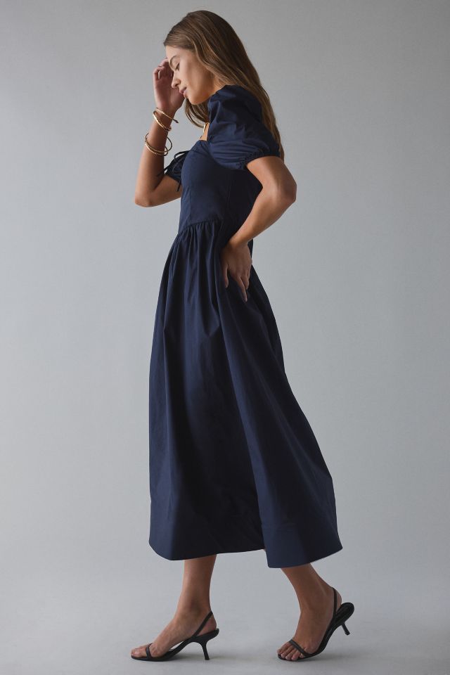 Glamorous Square-Neck Puff Sleeve Cotton Midi Dress #2