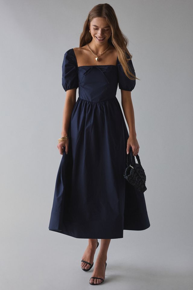 cocktail midi dress with sleeves Elegant Length ruffles sleeve Twisted Wedding Guest Dresses make this delightful light blue graduation dress yours today and experience endless compliments Vestido Midi Bandage Classic Long