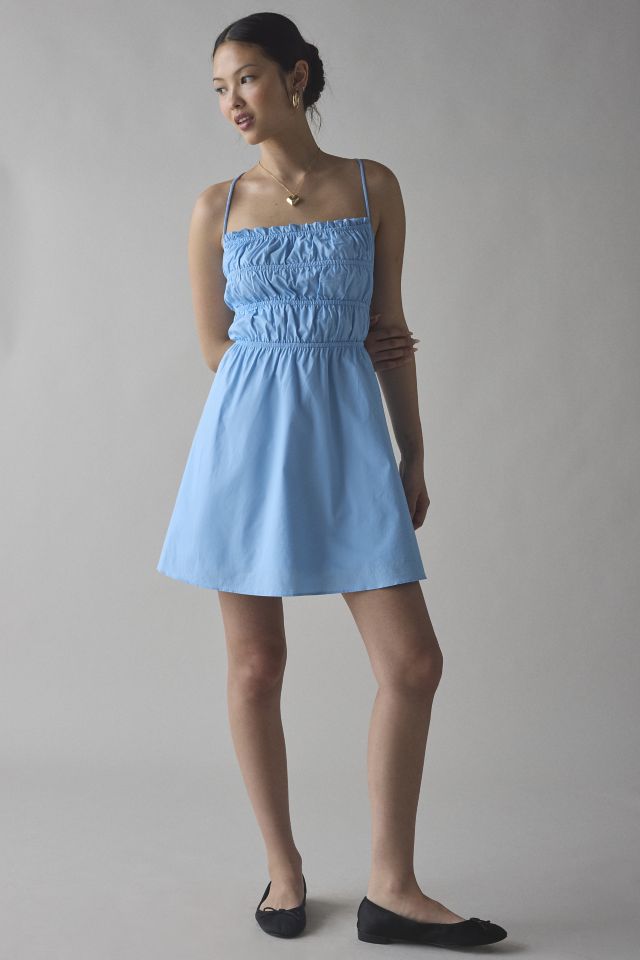 Glamorous Ruched Open Back Lace-Up Mini Dress #3